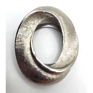 Vintage Lieba USA Silver Loop Scarf Clip 1.75in